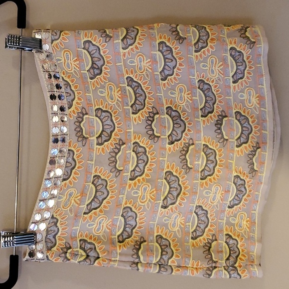 Chan Luu Doeskin Mix Embroidered Mini Skirt Size XS - Picture 3 of 11